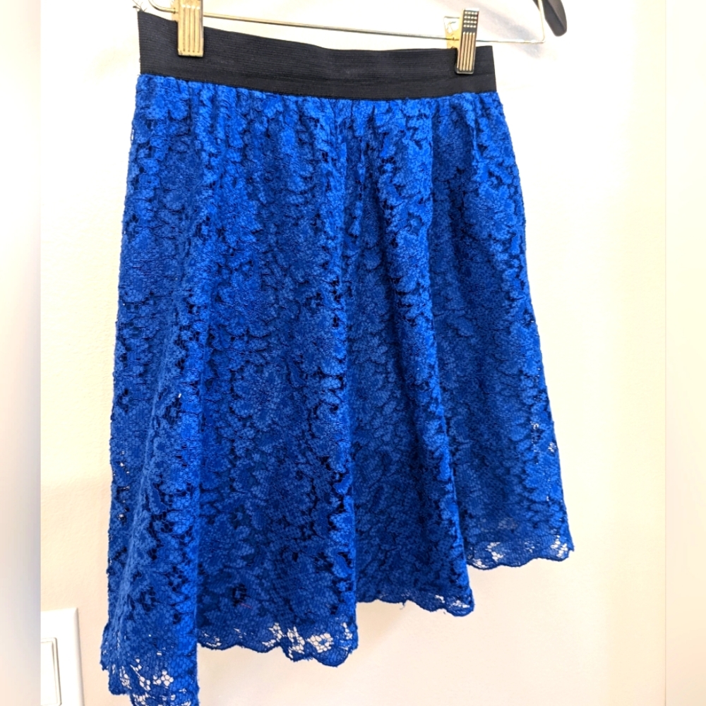 H&M Blue Lace Skater Skirt